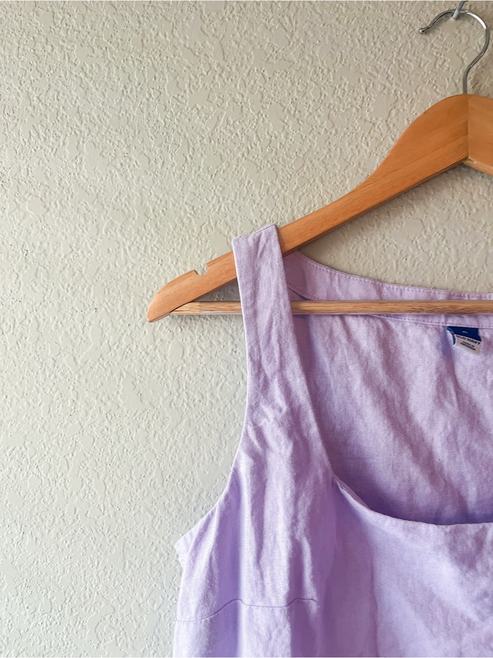Old Navy Linen Light Lavender Tank Top Medium - Picture 3 of 7